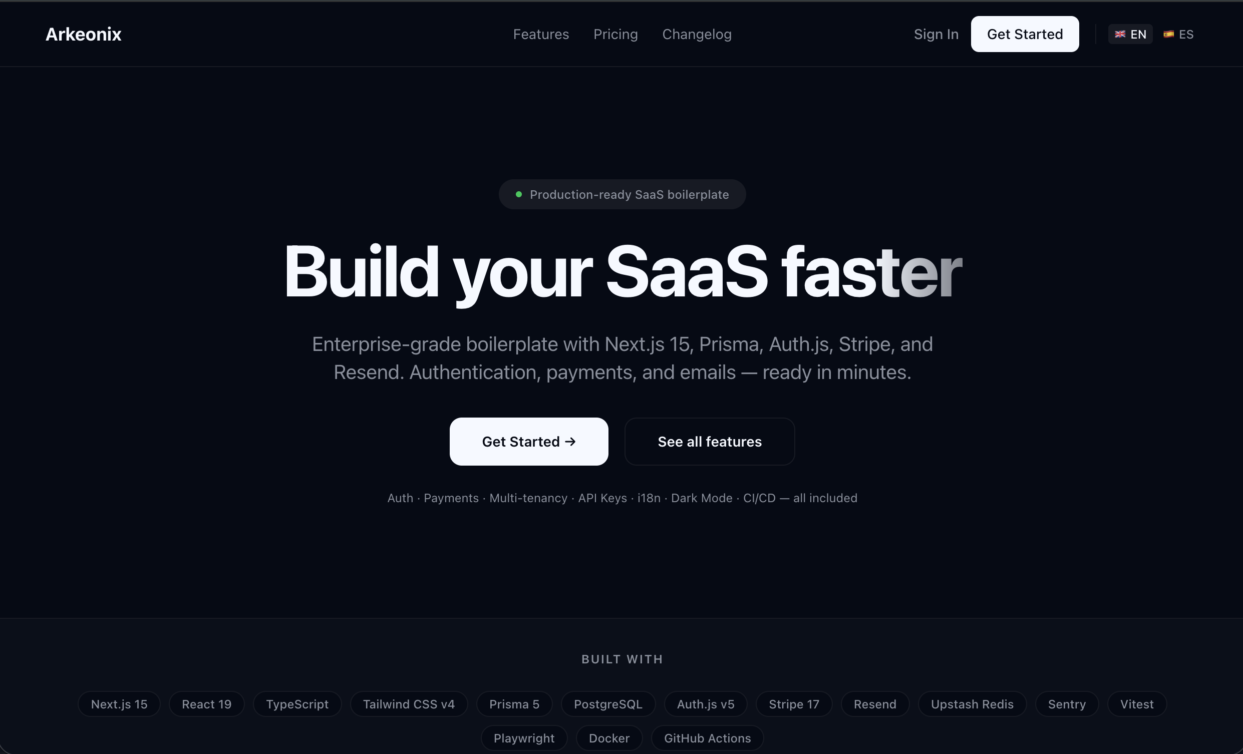 Arkeonix SaaS — landing